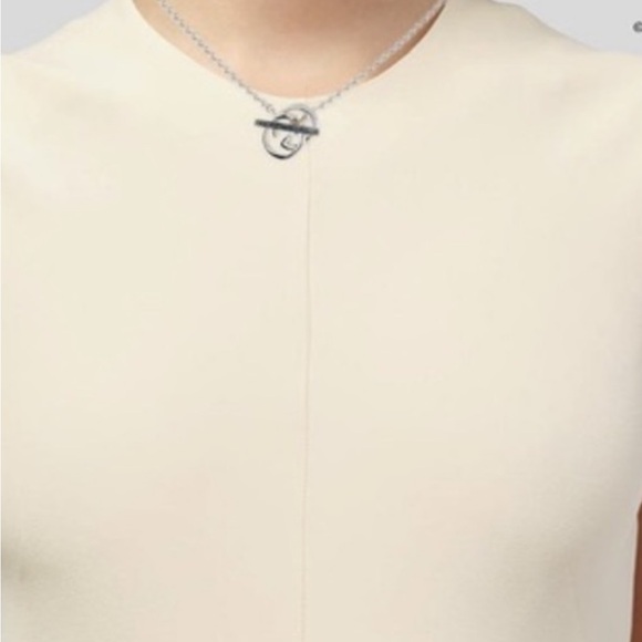 New Authentic Gucci 16” silver interlocking toggle bar Double G necklace - Picture 2 of 14